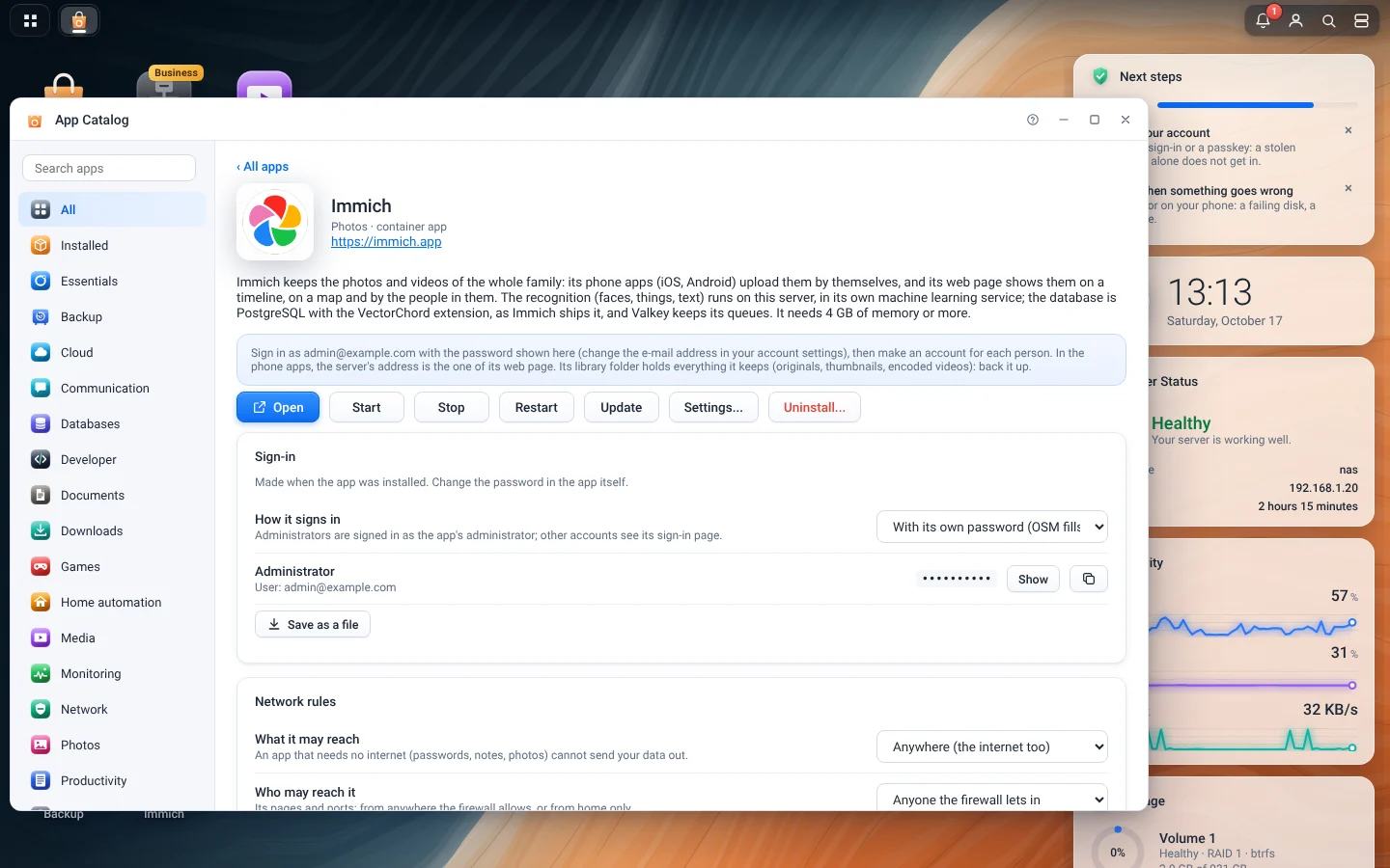 An app's page