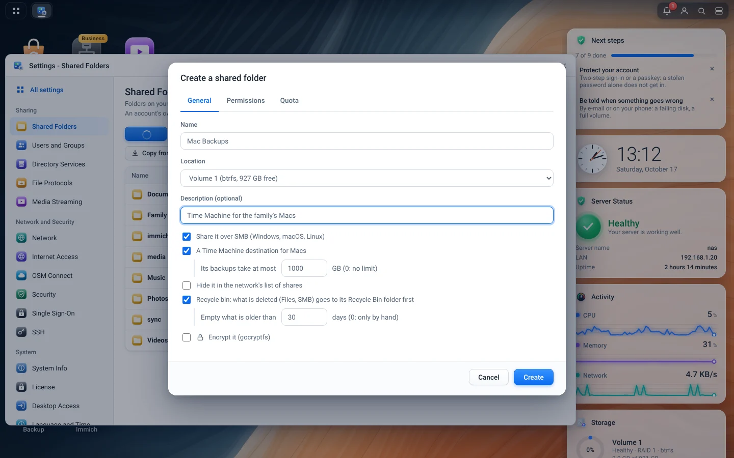 A new shared folder